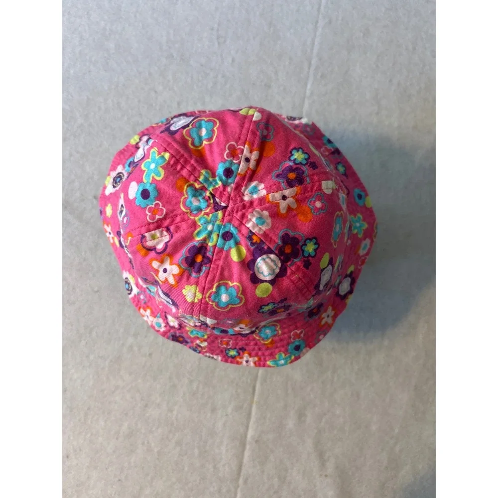 Hanna Andersson Bucket‎ Hat Kids Medium Pink Good Floral Cotton Sun Hat
